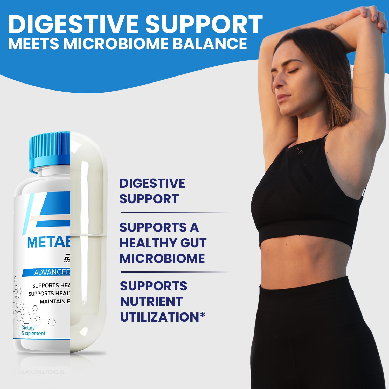 Metabolyn Capsules – Metabolyn Pills Digestive Support, Gut Wellness, 5 Pack, 300 Capsules