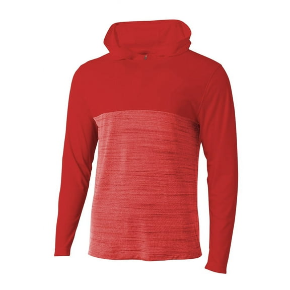 A4 Slate Quarter Zip Hoodie For Men in Scarlet | N4013