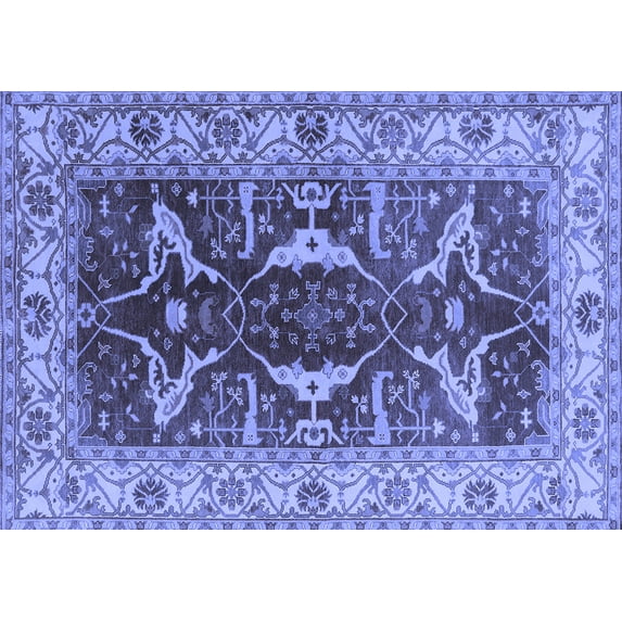 Ahgly Company Indoor Rectangle Oriental Blue Traditional Area Rugs, 8' x 12'