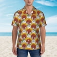 thumbnail image 4 of Fotbe Cartoon Sunflowers Hawaiian Shirt for Men Unisex Summer Beach Casual Short Sleeve Cotton Linen Button Down Shirts-Small, 4 of 9