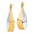 thumbnail image 2 of 14k Polished & Rhodium Reversible Dangle Earring Jackets in 14k Yellow Gold w/ Rhodium Plating, 2 of 3