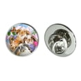 thumbnail image 1 of Rabbits Bunnies Hampster Backyard Flower Selfie Metal 0.75" Lapel Hat Pin Tie Tack Pinback, 1 of 5