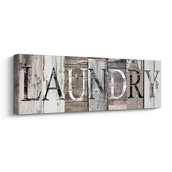 Pinetree Art Laundry Room Decor Canvas Wall Art Prints for rooms (With Solid Wood Inner Frame) (Laundry, 6 x 17 inch)
