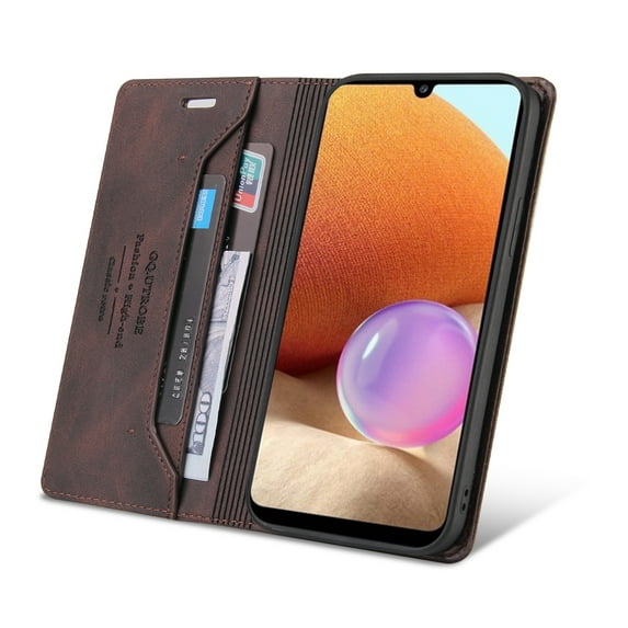 TECH CIRCLE For Samsung Galaxy A32 4G, Leather Wallet Case with RFID Blocking Card Holder Flip Case Shockproof Kickstand Protection Cover For Samsung Galaxy A32 4G,Brown