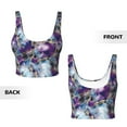 thumbnail image 6 of Goofa Purple Marble Texture Printed Sports Bras for Women, High Impact Running Bra Workout Crop Tank Tops Longline Sports Bra Push up-Medium, 6 of 9
