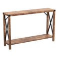 thumbnail image 2 of Safdie & Co. Entryway Console Sofa Couch Accent Table 46in L Brown Reclaimed Wood with 1 Shelf and Metal Sides for Living Room, 2 of 4