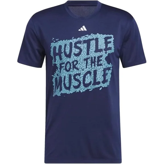 adidas AEROREADY Short Sleeve Graphic Training Tee Men's, Blue, Size XL