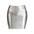 thumbnail image 3 of Prolriy Mardi Gras Outfit for Women, Women's Solid Color Bright Face Carnival Fishtail Skirt Wrapped Hip Skirt Half Skirt Mini Skirts for Women, Women's Skirts Silver XL, 3 of 3