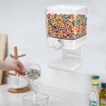 thumbnail image 3 of Square Dry Food Dispenser Single Cup Oatmeal Cereal Dispensing Machine Container White, 3 of 5