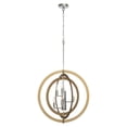 thumbnail image 3 of Vanity Art 6 Light Globe Candle Style Chandelier, Modern Hanging Lighting, Ceiling Lights Fixtures for Dining Room Living Room Bed Room Kitchen, Brass Dust/Chrome, 22106BD-CH, 3 of 8