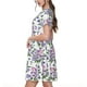 thumbnail image 2 of Fotbe Violets Flowers Vestido Largo de Moda para Mujer, Vestido Tipo Camiseta con Manga Corta y Estilo Casual a Rayas y Bloques de Color, 2 of 6