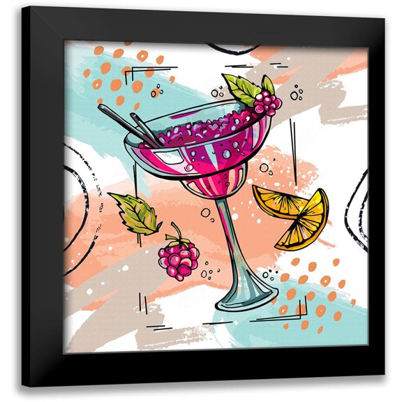 Bolokofsky, Ronald 12x12 Black Modern Framed Museum Art Print Titled - Cocktail Celebration I