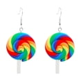 thumbnail image 2 of SmartBy Fashion Rainbow Lollipop Candy Dangle Hook Earrings Women Jewelry Gift Party, 2 of 7