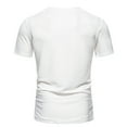 thumbnail image 4 of Penkiiy Mens Henley Shirts Slim Fit Short Sleeve Fashion Casual V Neck Top Shirts L White, 4 of 8