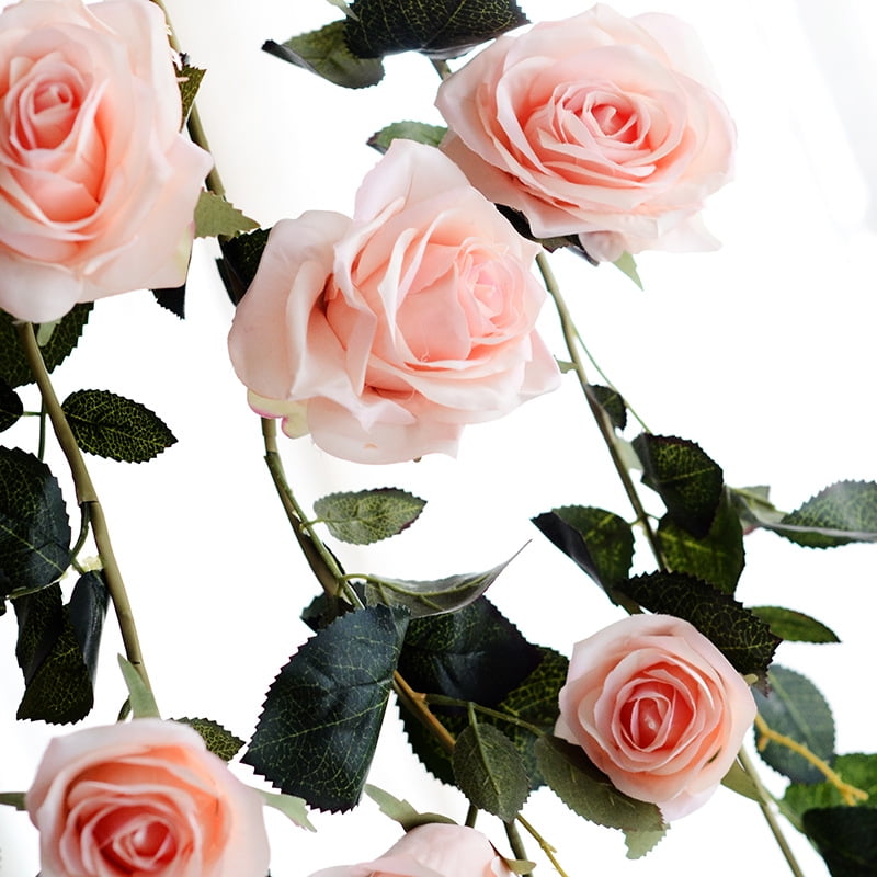 6 Feet Handmade Artificial Silk Rose Vines Decorative Fake Rose Flower