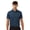 Navy-Melange, variant on AllPro Men’s Pro-Lock Performance Polo Collar T-Shirt, 100% Polyester Moisture-Wicking Tee (Silver-Melange, M)