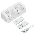 thumbnail image 2 of Cargador de batería remoto con cable de alimentación, estación de carga dual portátil estable para control remoto de juegos de Wii, batería blanca, 2 of 14