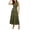 Green, variant on Ladies' V-Neck Sleeveless Button-Down Tiered Maxi Shirt Dresses Collared Belted Flowy A-Line Business Office Wear S–XL