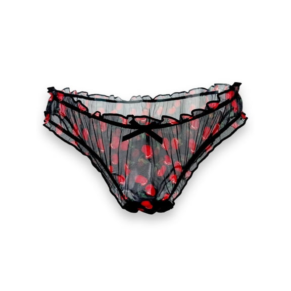 Milanblocks Cherry Sheer Black Coquette Panty-L