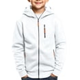 thumbnail image 2 of LIaqionyy Boys Cargo Hoodie Jackets Full Zip Long Sleeve Sweatshirt Activewear Fall Winter Outwear with Pockets, 2 of 8