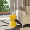 thumbnail image 2 of Bowery Hill Contemporary Plastic Ribbed Round End Table in Yellow, 2 of 8