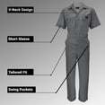 thumbnail image 3 of ACTIVE UNIFORMS Coveralls Workwear Men Short Sleeve Coveralls (Gray, XX-Large), 3 of 7