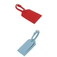 thumbnail image 1 of Etiquetas de equipaje de bricolaje Sunnimix paquete de 2 cuero PU azul rojo, 1 of 8