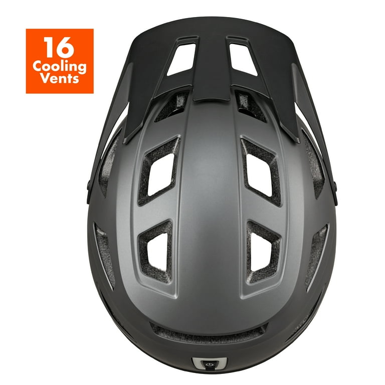 Ozark Trail Adult Rechargeable Rear Light-Up Black Bike Helmet, 9-Modes, Ages 14+