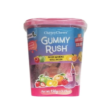 Gummy Rush Neon Worms Gummies, 150g/5.3 oz. Box