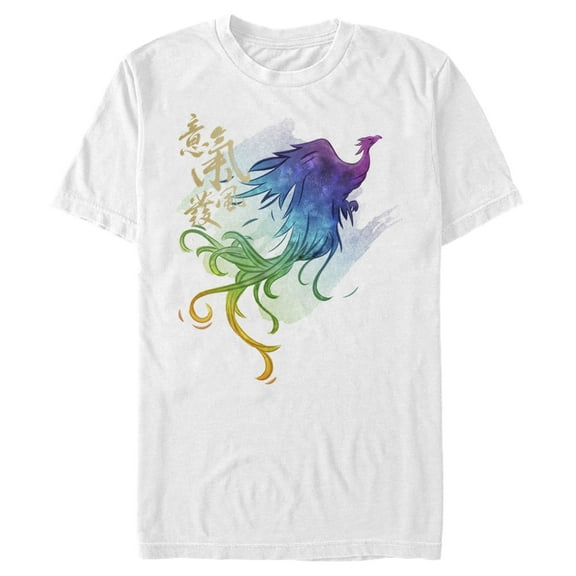 Men's Mulan Rainbow Feathers  Graphic Tee White Large