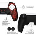 thumbnail image 3 of PlayVital Pure Series Dockable Model Anti-Slip Silicone Cover Skin for ps5 Controller, Soft Rubber Grip Case for ps5 Controller Fits with Charging Station with 6 Thumb Grip Caps - Samurai Prajna (Red), 3 of 7