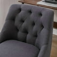 thumbnail image 5 of Swivel Office Chair, Modern Fabric Upholstered Tufted Accent Chair with Adjustable Lift Seat and Casters, Leisure Shell Vanity Chair for Living Room,Bedroom,Charcoal Gray, 5 of 7