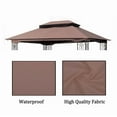 thumbnail image 3 of 10x12 Ft Outdoor Patio Gazebo Replacement Canopy,Double Tiered Gazebo Tent Roof Top Cover Only(Frame Not Include)-Brown, 3 of 6