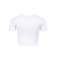 thumbnail image 3 of FashionMille Women's Basic Solid Crew Neck Stretch Ribbed Knit Short Sleeve Crop T Shirt Top, 3 of 5