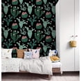 thumbnail image 4 of Cactus Peel and Stick Wallpaper Removable Black/Green/Pink Floral Vinyl Self Adhesive Shelf Liner 17.7in x 9.8ft, 4 of 7