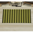 thumbnail image 1 of Plaid Decorative Rug, Lumberjack Fashion Buffalo Checks Pattern Retro Style Grid Composition, Quality Carpet for Bedroom Dorm and Living Room, 6 Sizes, Black and Yellow, by Ambesonne, 1 of 1