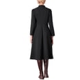 thumbnail image 3 of INSPIRE CHIC Vestido A-Line Vintage para Mujer con Cuello, Manga Larga, Cinturón, Vestido de Trabajo con Falda Acampanada, Negro, 3 of 5