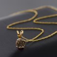 thumbnail image 4 of Gem Stone King 14K Yellow Gold Brown Smoky Quartz Pendant Necklace for Women (0.46 Cttw, Gemstone Birthstone, Round 5MM, with 18 inch Chain), 4 of 4
