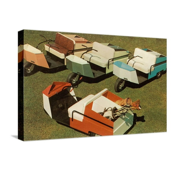 Art.com Golf Carts Stretched Canvas Print Wall Art, 24" x 16"