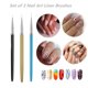 thumbnail image 5 of 3 pinceles delineadores para uñas, pinceles de nailon para diseño de uñas con pintura en gel UV, rotuladores para pintar uñas, 5 of 6