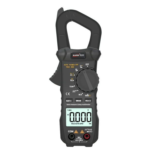 WinAPEX WinAPEX Compact Digital Clamp Meter with 6000 Counts, Auto-Ranging, True RMS, NCV, and Temperature Measurement (Model 8203)