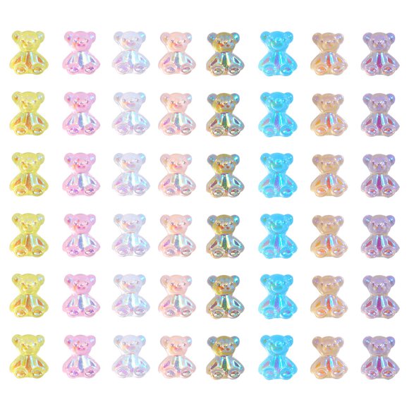 160Set Manicure Resin Bear Modeling Decals for Nail Art Creation with Assorted Color