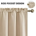 thumbnail image 4 of DWCN Beige Blackout Curtains for bedroom – Rod Pocket Thermal Insulated Energy Saving Drapes for Living Room and Kitchen, W 42 x L 63 Inch, 2 Panels, 4 of 5