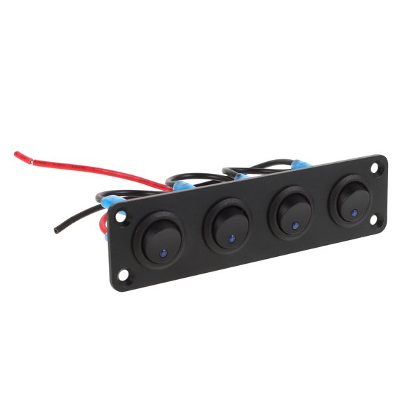 LULULION Automotive 4 Gangs Switch Panel Multi Color Rocker Control Panel