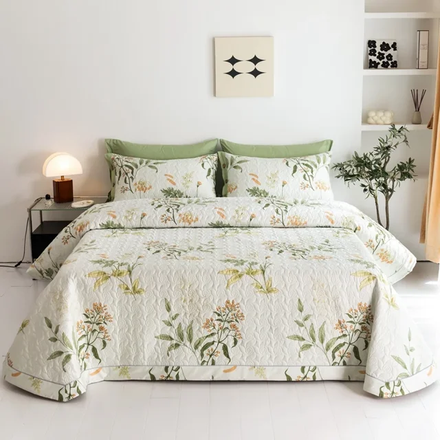 Colcha de algodón 100% en la cama, cubierta de cama de puntada, colchas y cubiertas, edredón de cama para pareja, sábanas dobles, topper de colchón