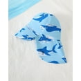 thumbnail image 3 of KIMI BEAR 6 Months Newborn Baby Boys One-piece Swimsuit 12 Months Swimwear Full Zipper UPF 50+ Sun Protection Shark Print One Piece Bathing Suit Rash Guard and Hat Beachwear Sunsuit Blue, 3 of 9