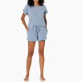 thumbnail image 2 of Lucky Brand Women's 2-Piece Ultra Soft Ribbed Hacci T-Shirt and Shorts Lounge PJ Set-Blue / M, 2 of 3