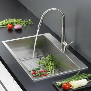 Ruvati  25" Drop-in Topmount 16 Gauge Stainless Steel Single Bowl Kitchen Sink - RVH8010 - 25" X 22"