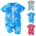 thumbnail image 4 of Odeerbi 3M-3Y Toddler Boys Girls One Piece Rash Guard Swimsuit Summer Beach Hawaiian Surfing Beachwear Bathing Suit Cute Printed Short Sleeve Half Zip Swim Jumpsuit, 4 of 4