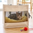 thumbnail image 6 of Pet Tote Carrier Bag with Head Opening, Breathable Mesh Window Cat Dog Travel Bag for Small Pets, Portable Carrying Bag for Outdoor Use, 6 of 6